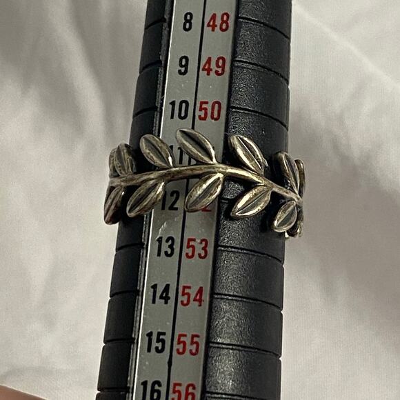 Boho Olive Leaf Band Ring Silver 925 Pandora Size 6 - Picture 6 of 7